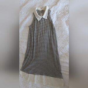 Black and White Striped Sleeveless Dress